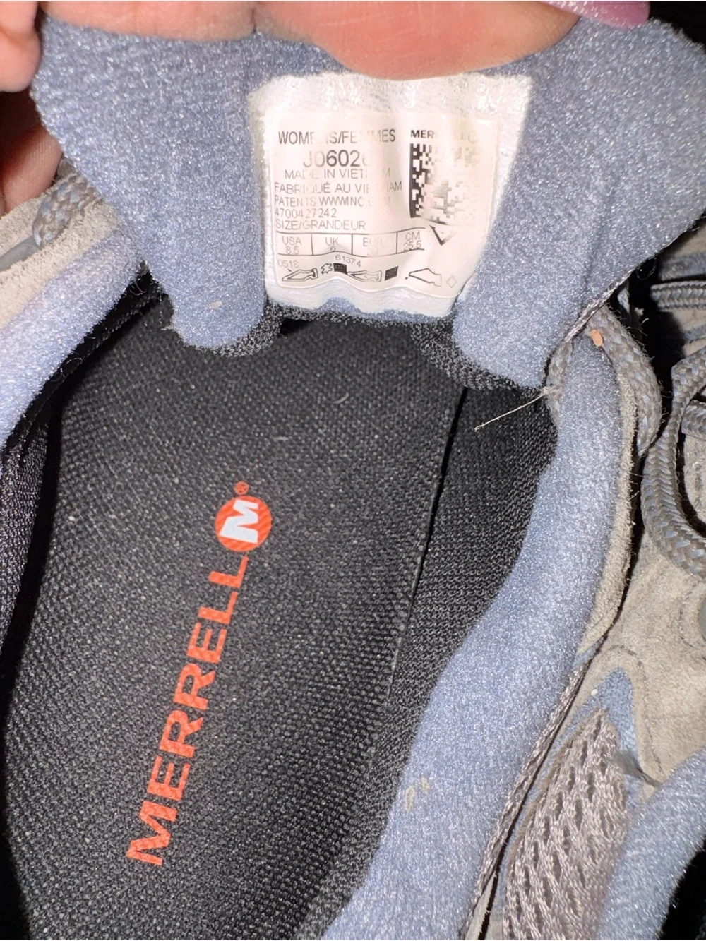 Merrell Moab 3 Waterproof Granite Hiking Shoe Size 8.5 Womens vibram